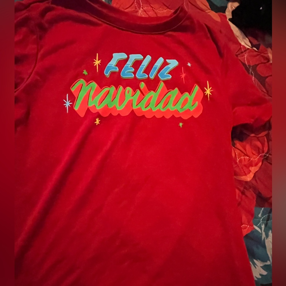Got from target! Worn 3 - 2 times! In great condition. Christmas shirt